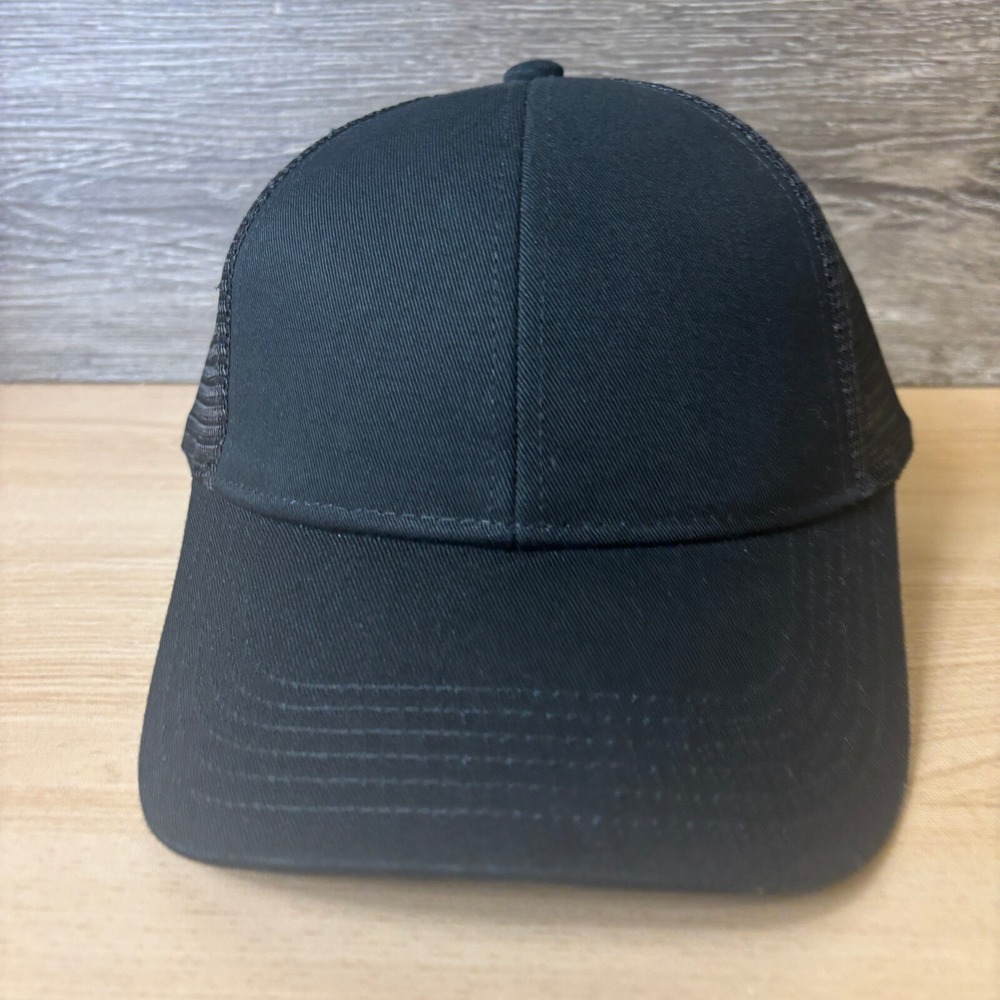 Port Authority Hat Cap Strap Back Black Blank Mesh Back Adjustable - Picture 2 of 9